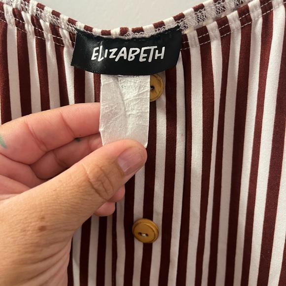 Elizabeth Deep Red and White Striped Blouse Pre♥️ PTP 30-36 - Picture 3 of 4